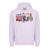 Lilac Nurse Valentines Day Premium Hoodie - CowhideDigitalArt