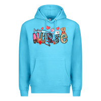 Ocean Blue Nurse Valentines Day Premium Hoodie - CowhideDigitalArt