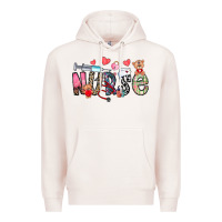 Pale Pink Nurse Valentines Day Premium Hoodie - CowhideDigitalArt