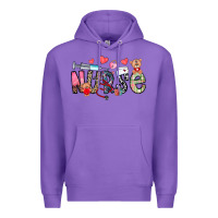 Purple Nurse Valentines Day Premium Hoodie - CowhideDigitalArt