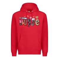 Red Nurse Valentines Day Premium Hoodie - CowhideDigitalArt