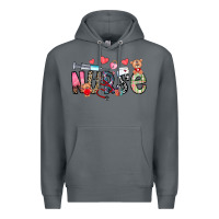 Rock Nurse Valentines Day Premium Hoodie - CowhideDigitalArt