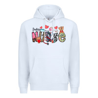 White Nurse Valentines Day Premium Hoodie - CowhideDigitalArt