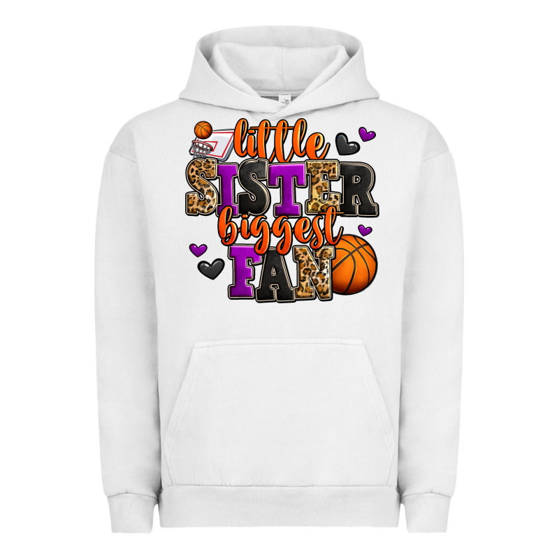 Little Sister Biggest Fan Basketball Urban Hoodie by Jasminsmagicworld | Teevron