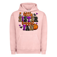 Pigment Salmon little sister biggest fan basketball Urban Hoodie - Jasminsmagicworld