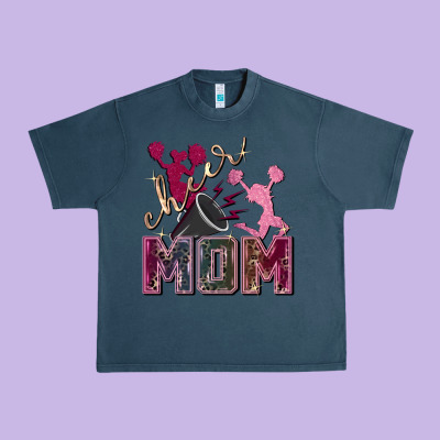 Cheer Mom Urban Heavy Tee Designed By Fadigitalartstudio