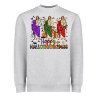 Heather Grey san judas happy  hallothanksmas Heavyweight Sweatshirt - JahusDesignShop