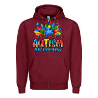 Burgundy autism awareness accept love understand Zipper Hoodie - JahusDesignShop