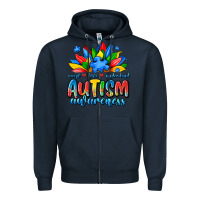 Navy autism awareness accept love understand Zipper Hoodie - JahusDesignShop