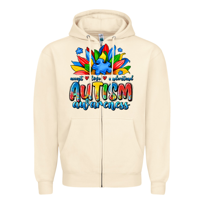 Autism Awareness Accept Love Understand Zipper Hoodie by JahusDesignShop | Teevron