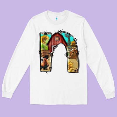 Farm Life Alphabet Lowercase Letters N Long Sleeve Tee Designed By Bundleandbundleshop