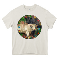 Cream Christmas Charolais Bull And Black Angus Bull Heavy Core Tee - RanaPortraitStore
