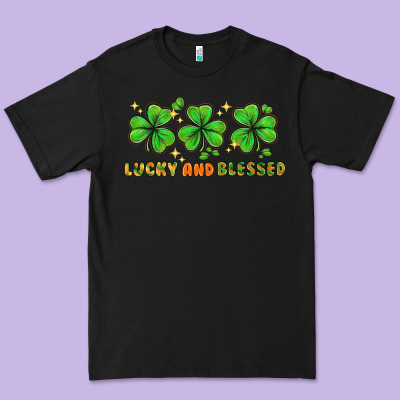 St. Patrick's Day Lucky And Blessed Premium Tee Designed By Howdyjamesfarm