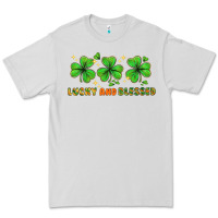 Dove Grey St. Patrick's Day lucky and blessed Premium Tee - HowdyJamesFarm