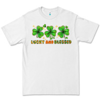 White St. Patrick's Day lucky and blessed Premium Tee - HowdyJamesFarm
