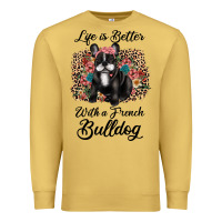 Antique Gold life is better with a french bulldog Premium Sweatshirt - JahusDesignShop