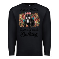 Black life is better with a french bulldog Premium Sweatshirt - JahusDesignShop