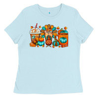 Thanksgiving Coffee Cups Ladies Tee | Teevron