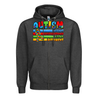 Charcoal Heather autism accept understand love different Zipper Hoodie - JahusDesignShop