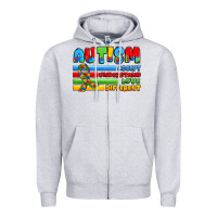 Heather Grey autism accept understand love different Zipper Hoodie - JahusDesignShop