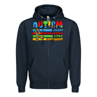 Navy autism accept understand love different Zipper Hoodie - JahusDesignShop
