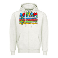 Oatmeal Heather autism accept understand love different Zipper Hoodie - JahusDesignShop