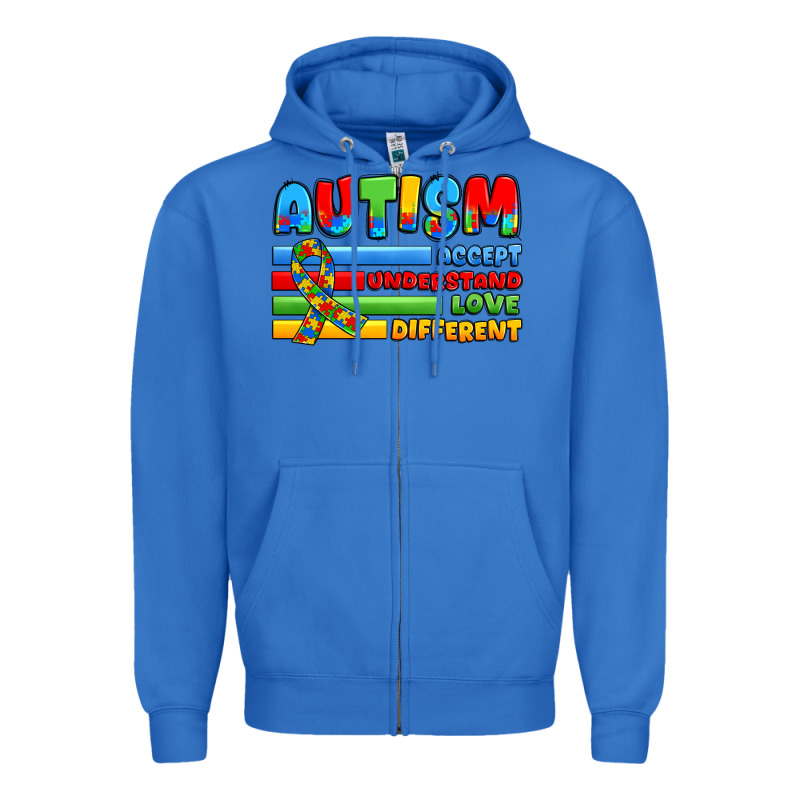 Autism Accept Understand Love Different Zipper Hoodie by JahusDesignShop | Teevron
