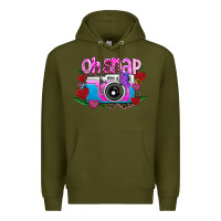 Army Green Oh Snap Premium Hoodie - CowhideDigitalArt