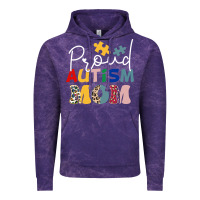 Cloud Purple Proud Autism Mom Leopard Pattern Design Autism Awa Vintage Hoodie - CowhideDigitalArt
