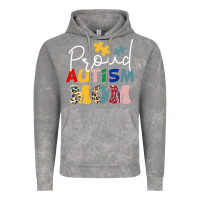 Cloud Rock Proud Autism Mom Leopard Pattern Design Autism Awa Vintage Hoodie - CowhideDigitalArt