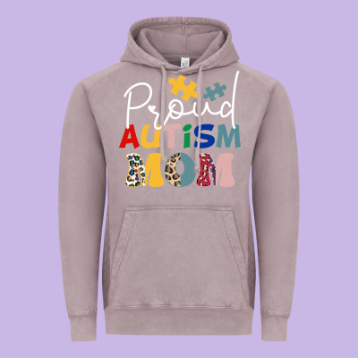 Proud Autism Mom Leopard Pattern Design Autism Awa Vintage Hoodie Designed By Cowhidedigitalart