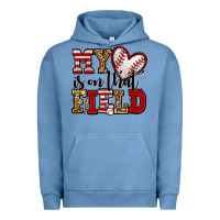 Pigment Pebble Blue my heart is on that field baseball Urban Hoodie - Jasminsmagicworld