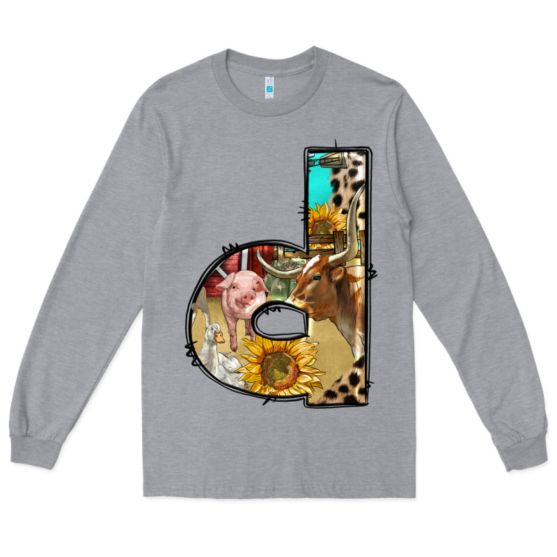 Farm Life Alphabet Lowercase Letters D Long Sleeve Tee by BundleAndBundleShop | Teevron