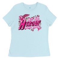 Baby Blue Not all heroes wear capes Cancer Awareness Ladies Tee - FaDigitalArtStudio