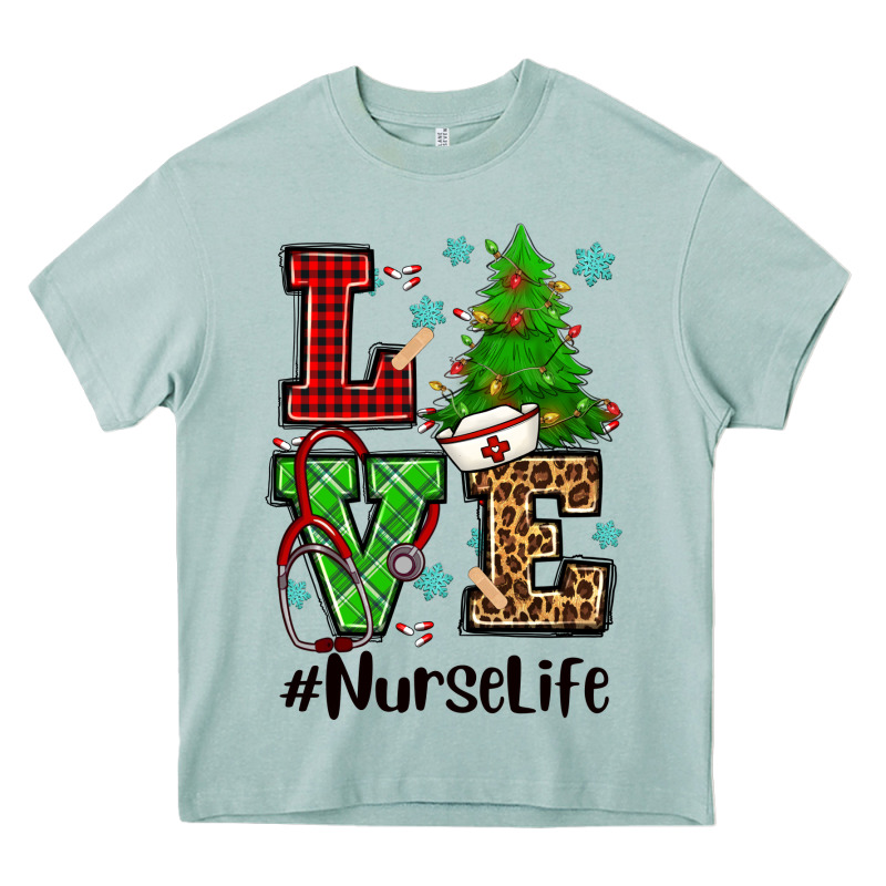 Love Nurse Life Christmas Heavy Core Tee by CowGirlArtShop | Teevron