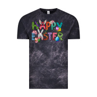 Cloud Black Western Happy Easter Vintage Tee - BundleAndBundleShop