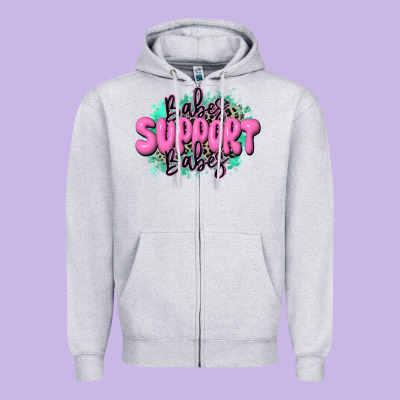 Babes Support Babes Zipper Hoodie Designed By Jahusdesignshop