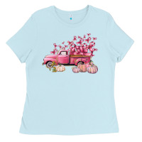 Baby Blue Breast Cancer truck Ladies Tee - FaDigitalArtStudio
