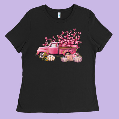 Breast Cancer Truck Ladies Tee Designed By Fadigitalartstudio