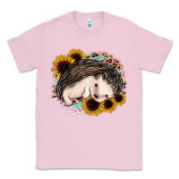 Bubblegum Pink sleeping hedgehog sunflower leopard Classic Tee - Jasminsmagicworld