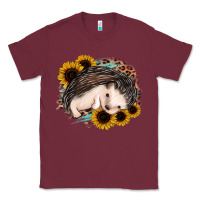 Burgundy sleeping hedgehog sunflower leopard Classic Tee - Jasminsmagicworld
