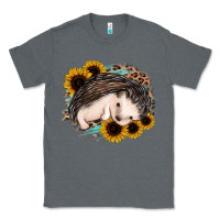Charcoal Heather sleeping hedgehog sunflower leopard Classic Tee - Jasminsmagicworld