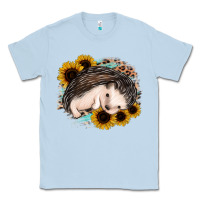 Dusty Blue sleeping hedgehog sunflower leopard Classic Tee - Jasminsmagicworld