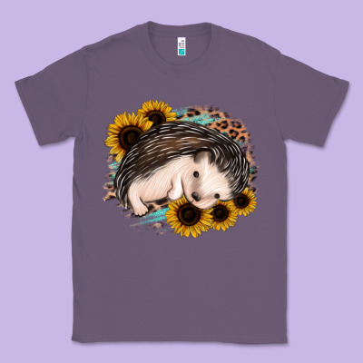 Sleeping Hedgehog Sunflower Leopard Classic Tee Designed By Jasminsmagicworld