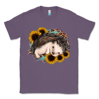 Lavender sleeping hedgehog sunflower leopard Classic Tee - Jasminsmagicworld