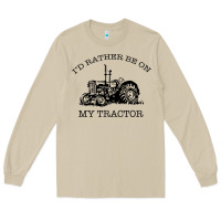 Mushroom I D Rather Be On My Tractor Long Sleeve Tee - Bettercallsaul