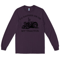 Plum I D Rather Be On My Tractor Long Sleeve Tee - Bettercallsaul