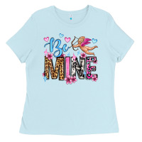Baby Blue be mine valentine's day Ladies Tee - OliviaCreatesArt