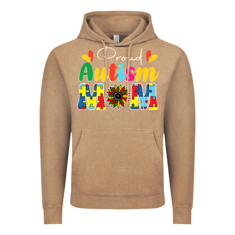 Proud Autism Mom Sunflower Vintage Hoodie by CowhideDigitalArt | Teevron