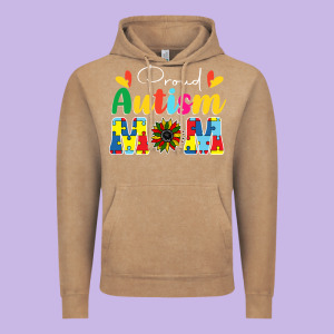 Proud Autism Mom Sunflower Vintage Hoodie Designed By Cowhidedigitalart